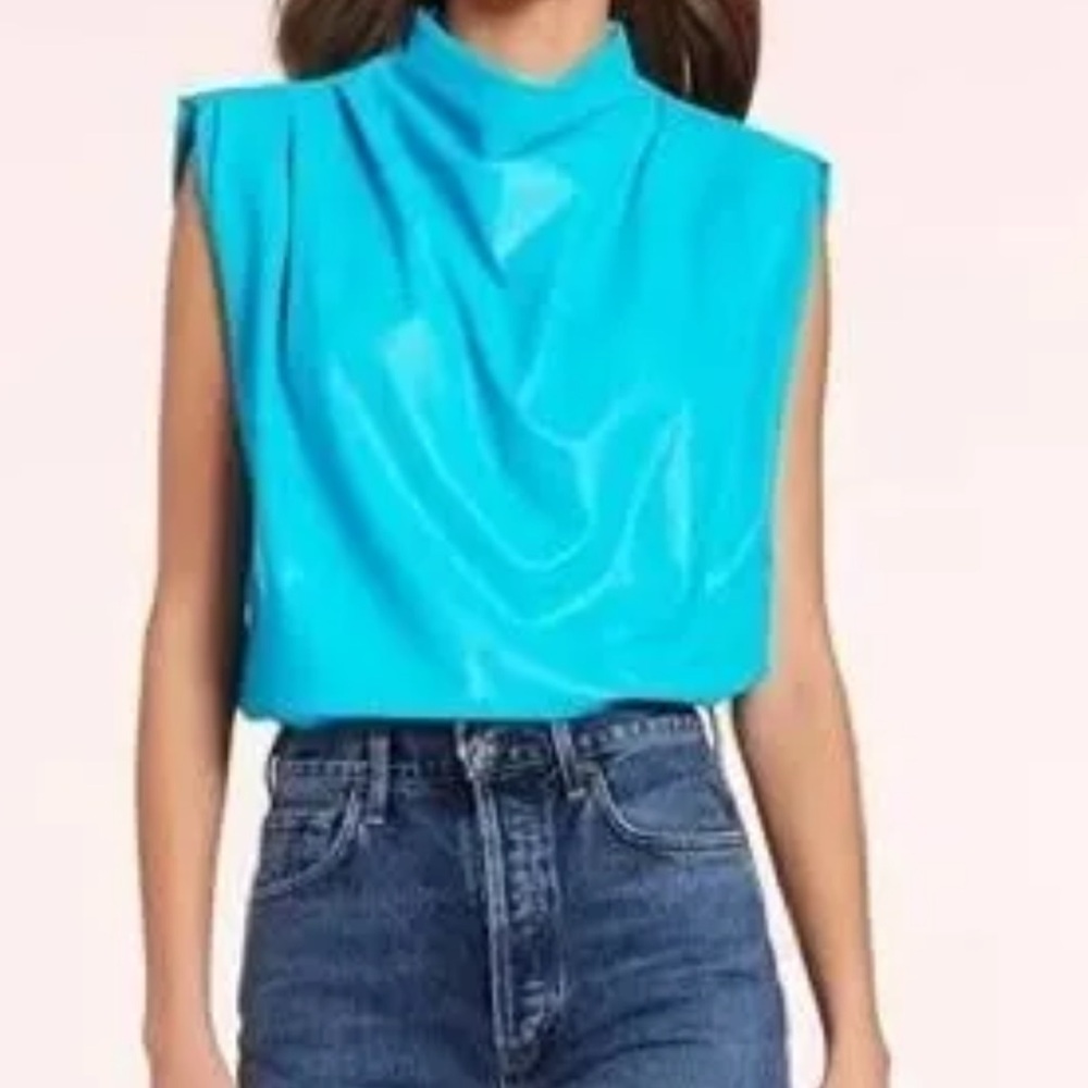 Amanda Uprichard Blue Sleeveless Top